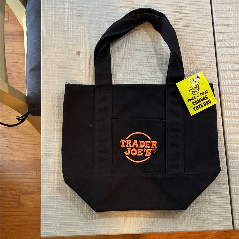 Trader Joe's Black Mini Canvas Tote Bag